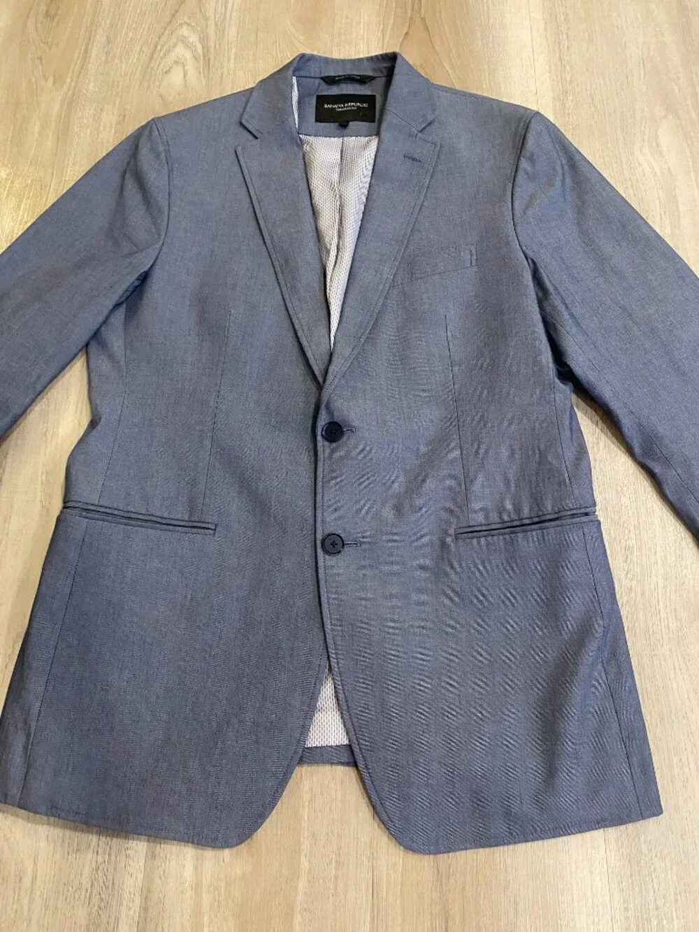 Banana Republic Tailored Fit Blazer 40R Blue Sport Coat Jacket AS IS Stains